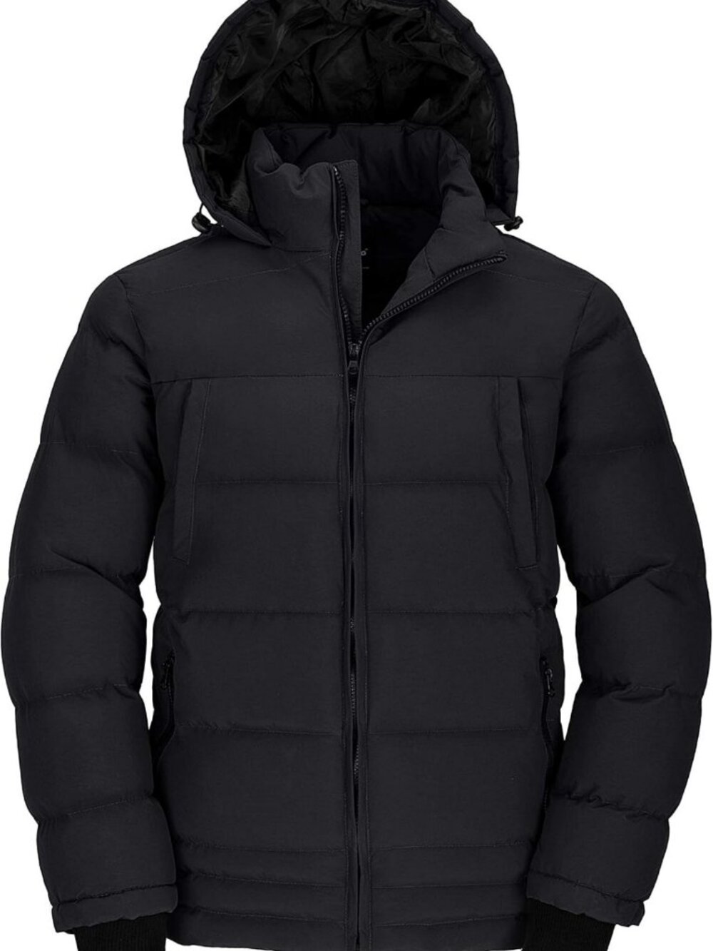 Men's Thick Padded Hooded Puffer Jacket - Waterproof Warm Winter Coat